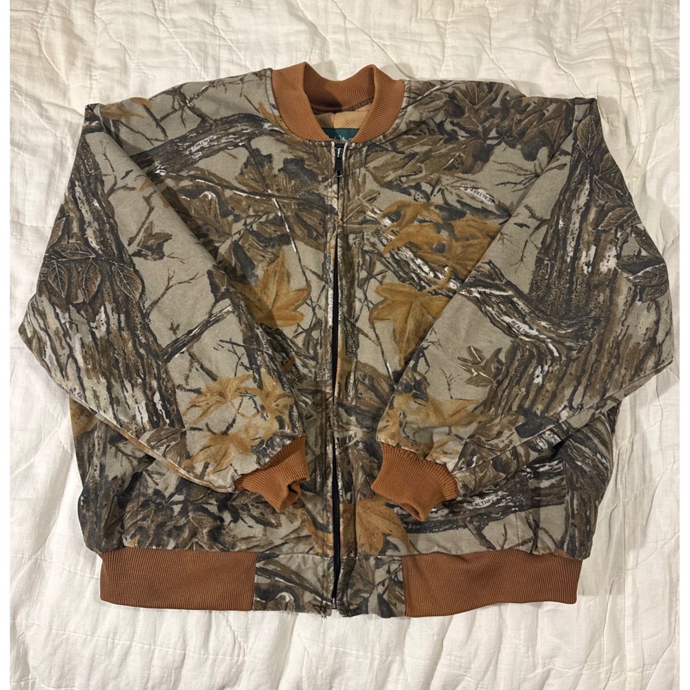 Gander Mountain Realtree Camo Bomber Jacket Mens XL Made in USA MJ60/97R